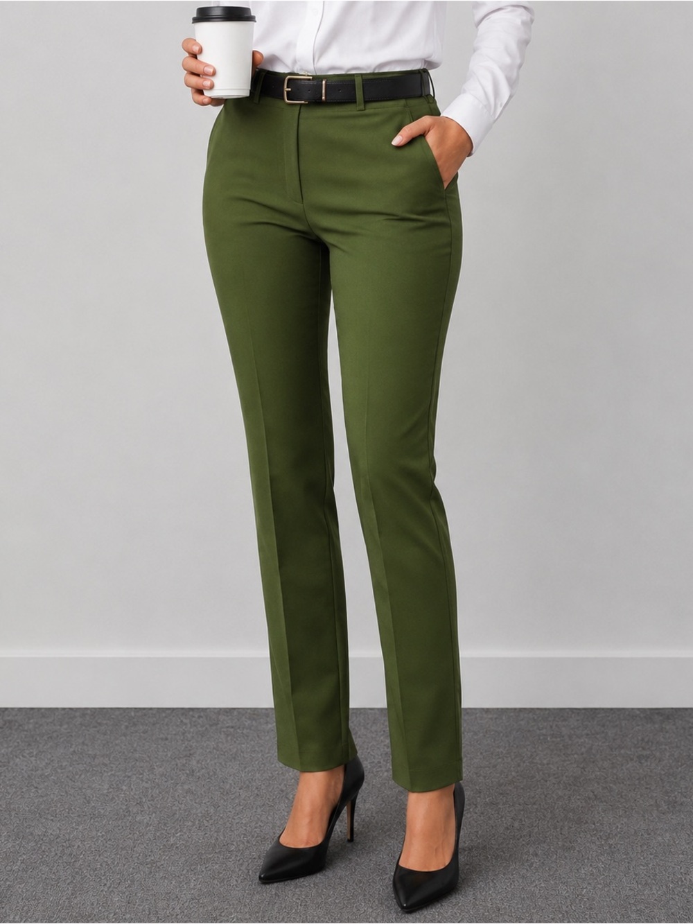 Vineyard Vines Green Pants Women Size 14 Stretch Straight Leg Office Work Golf